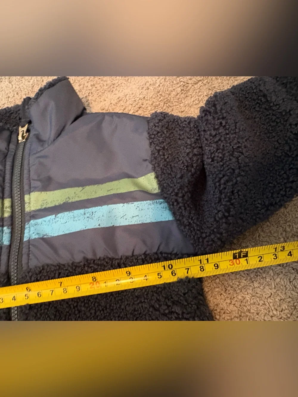 NWT Splendid Baby Boys Racing Stripe Sherpa Jacket Navy 3-6M